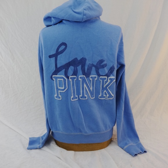 PINK Victoria's Secret Tops - VS PINK Powder Blue LOVE PINK Hoodie Size Large